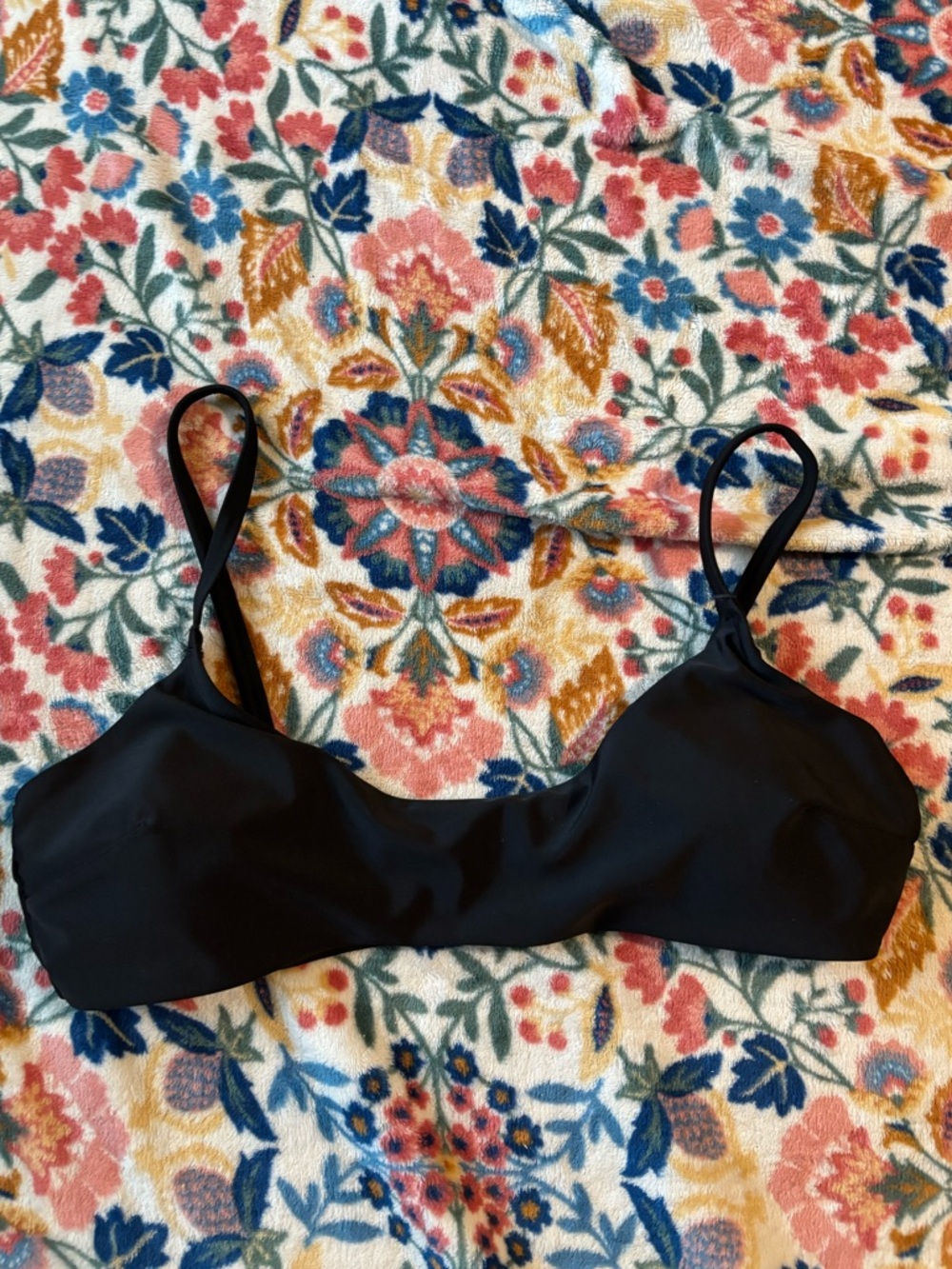 aerie Black scoop encolure Seamless T-Shirt Bralette Bikini Top Size L